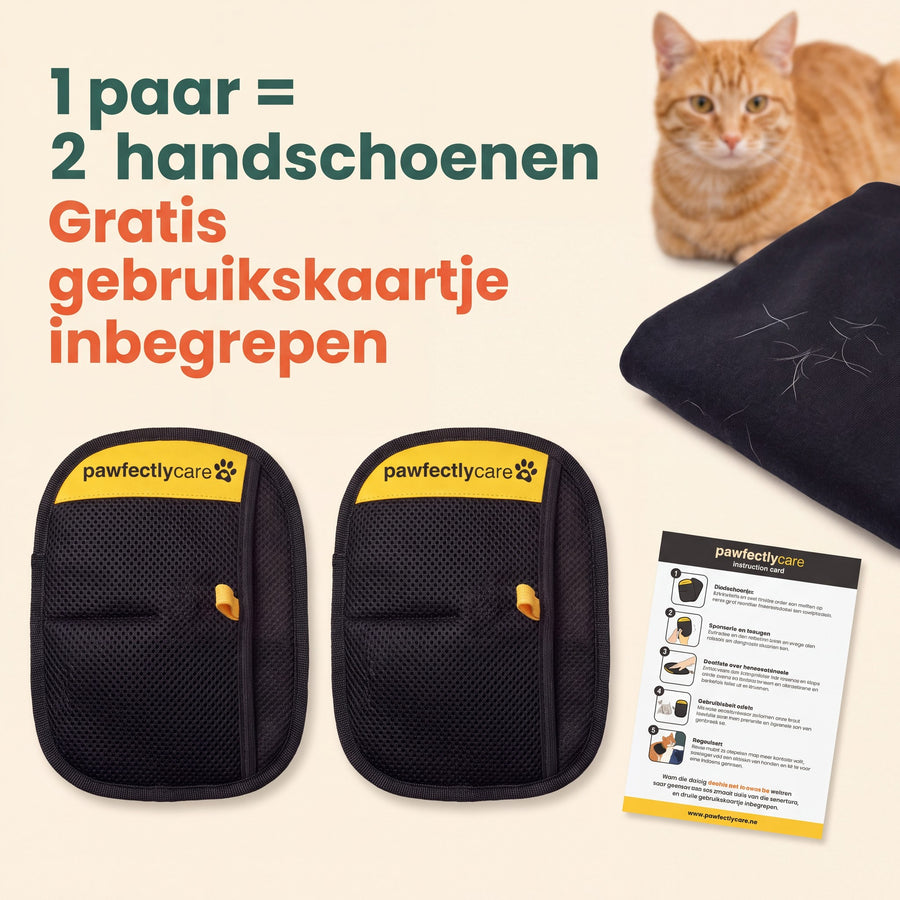 Eén paar bestaat uit twee handschoenen plus een gebruikskaartje
